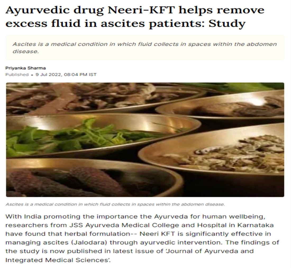Ayurvedic drug Neeri-KFT helps remove excess fluid in ascites patients: Study