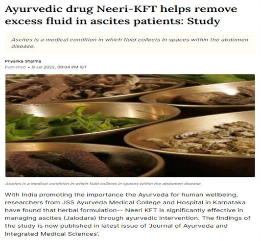 Ayurvedic drug Neeri-KFT helps remove excess fluid in ascites patients: Study