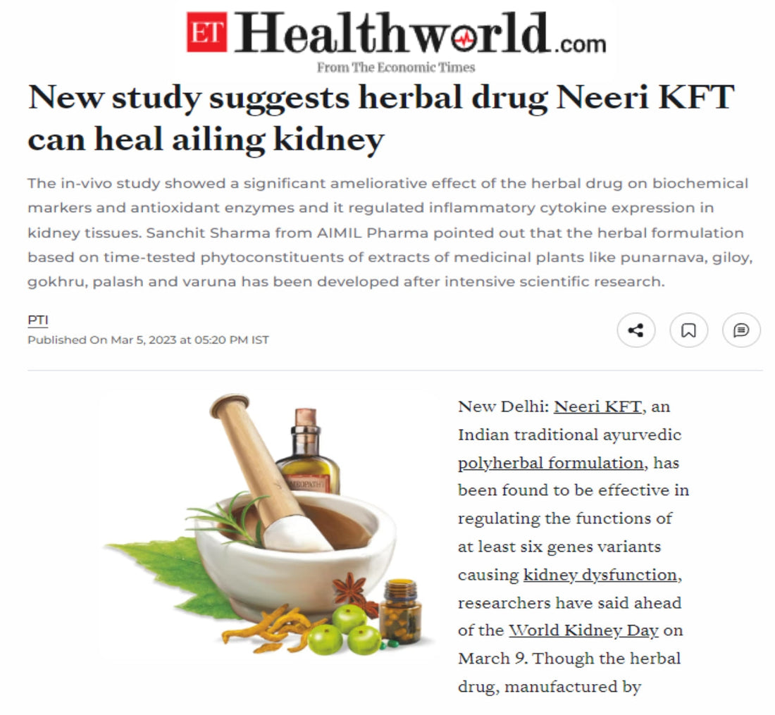 New Study suggests herbval drug Neeri KFT can heal ailing kidney