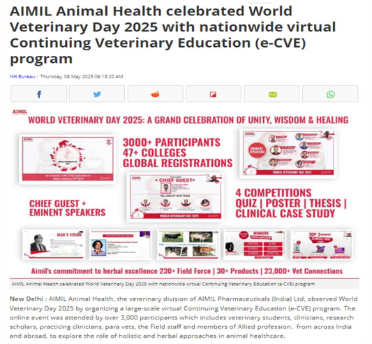 AIMIL Animal Health celebrated World Veterinary Day 2025 with nationwide virtual Continuing Veterinary Education (e-CVE) Program