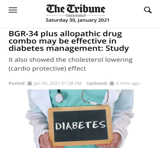 BGR-34 plus allopathic drug combo may be effective in diabetes management: Study