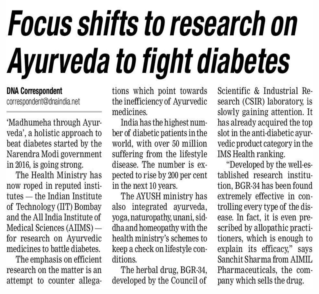 Focus shifts to research on Ayurveda to fight diabetes