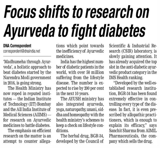 Focus shifts to research on Ayurveda to fight diabetes
