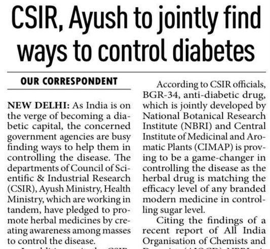 CSIR, Ayush to jointly find way to control diabetes