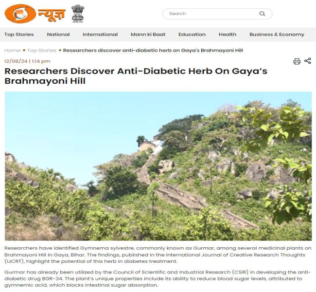 Researchers Discover Anti-Diabetic Herb On Gaya’s Brahmayoni Hill, 2025