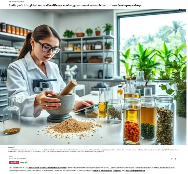 India push into global natural healthcare market, government research institutions develop new drugs, 2025