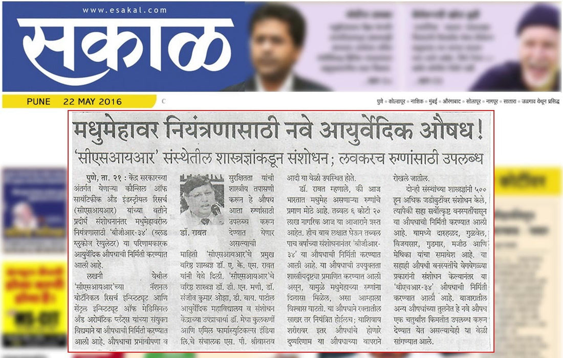 Sakaal Newspaper BGR-34 Article in Pune