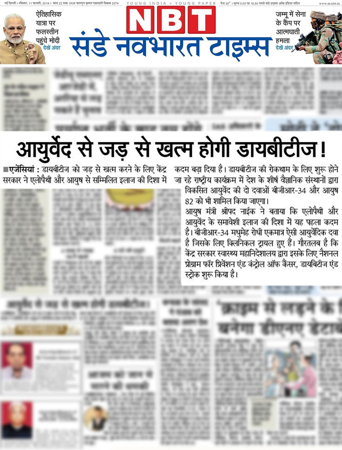 Ayurveda will fight against Diabetes- NBT